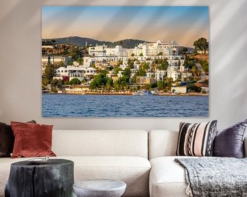 Holiday resort in Bodrum during sunset on the Aegean Sea by Michiel Ton