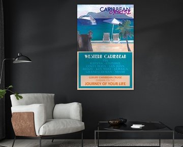 Poster de voyage rétro sur la croisière dans les Caraïbes occidentales II sur Markus Bleichner