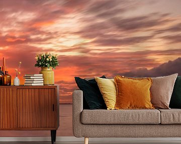 Zonsondergang strand Haringvlietdam van By Marjolein Design