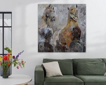 Twee paarden van pol ledent