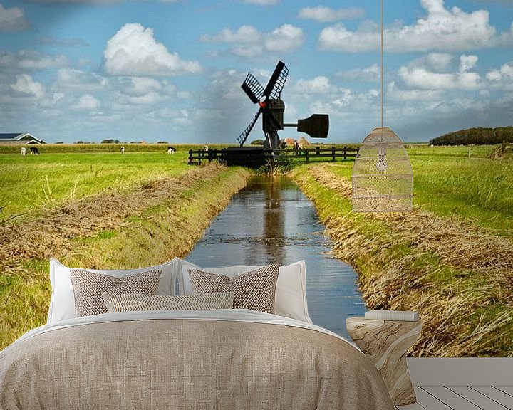 Sfeerimpressie behang: Oer-Hollands molentje van Sran Vld Fotografie