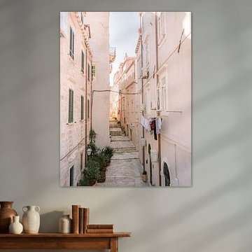 Streets of Dubrovnik Croatia | Pastel travel photography print poster | Wanderlust-vibes by Raisa Zwart Travel Photography Prints