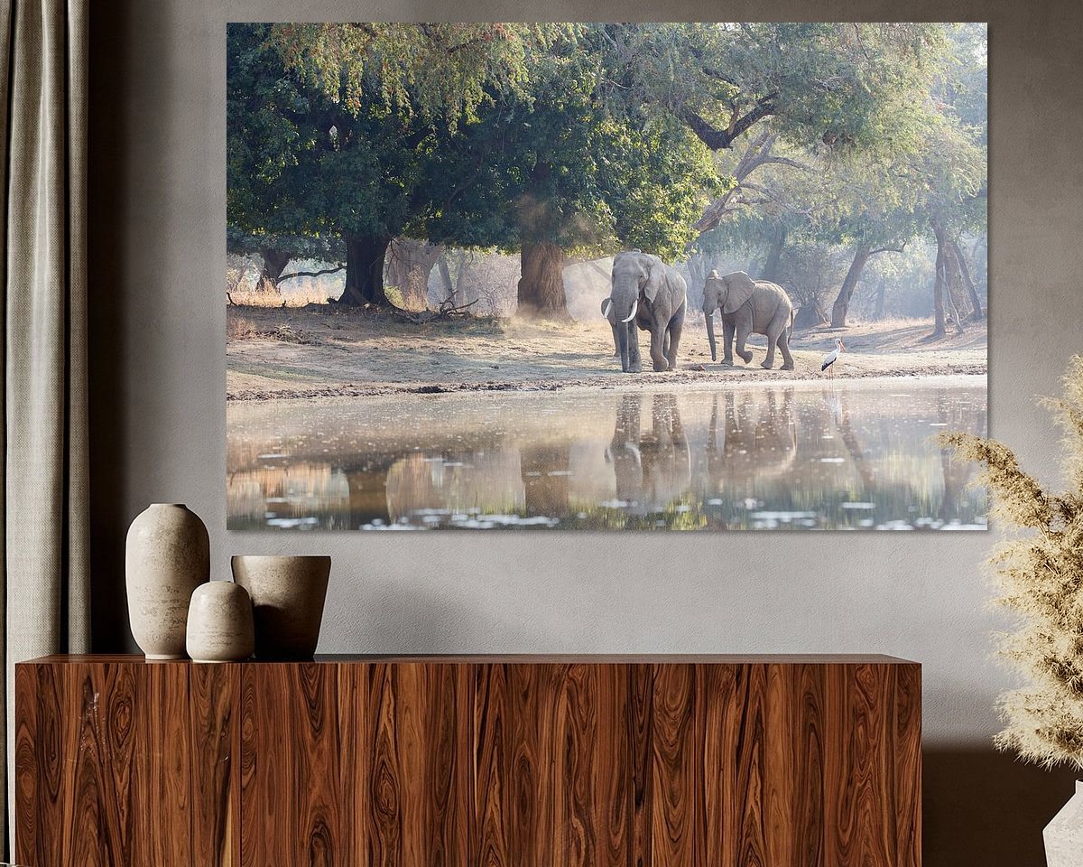 Voorbeeld van het werk in een kamer