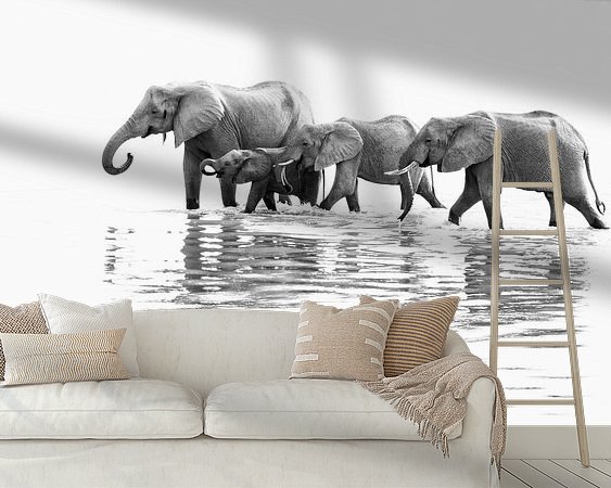 Voorbeeld van het werk in een kamer