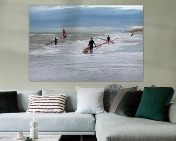 Surfers at Domburg by MSP Canvas