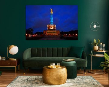 The Berlin Victory Column in blue light