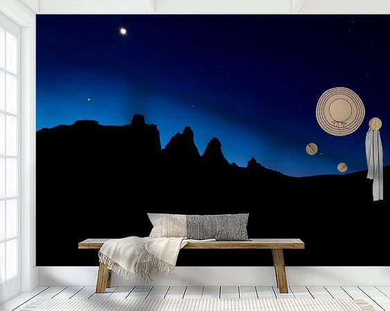 Voorbeeld van het werk in een kamer