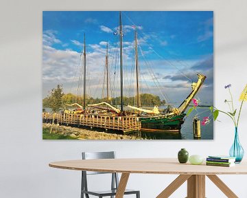 Zeilschip aan de kade in Hoorn van Digital Art Nederland