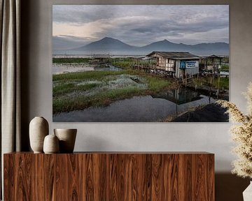 Einfaches Fischerhaus am Rawapening-See in Zentral-Java von Anges van der Logt