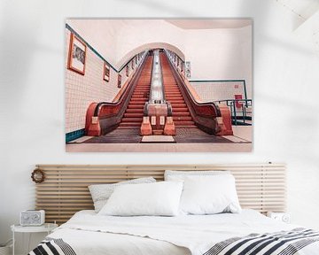 Die schönen Holzrolltreppen des Sint-Annatunnels in Antwerpen von Matthijs Van Mierlo