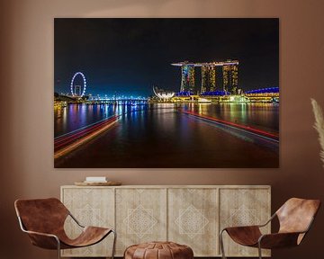 Singapore by night (Marina bay) van Ronald Derksen