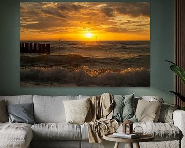 Sunset Westkapelle by MSP Canvas