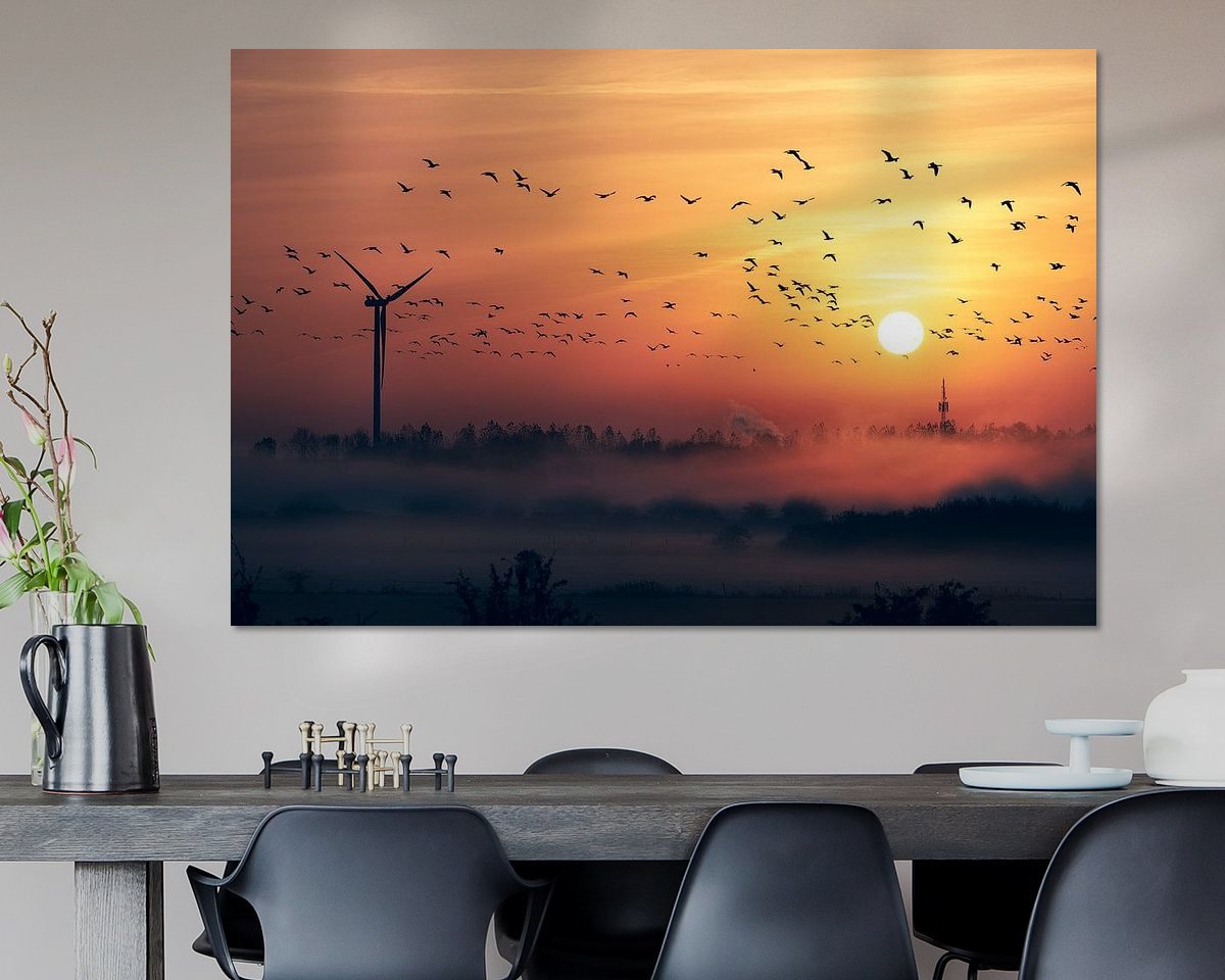 Voorbeeld van het werk in een kamer