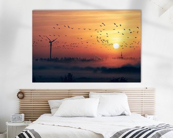 Voorbeeld van het werk in een kamer