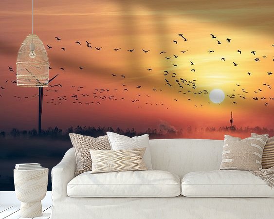 Voorbeeld van het werk in een kamer