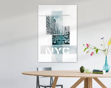 Poster Art NYC Fifth Avenue Traffic | Marmor türkis