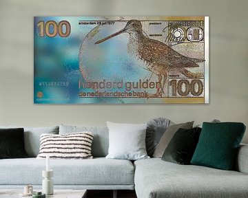 Bankbiljet van 100 Gulden Modern, Abstract Digitaal Kunstwerk van Art By Dominic