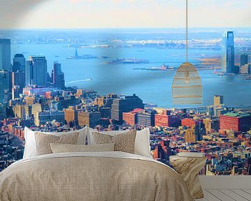 Manhattan met uitzicht op de Hudson rivier van Thomas Zacharias