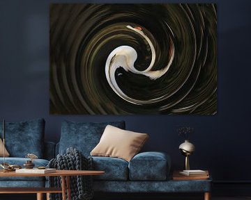 Verdraaide witte knobbel zwaan ronde vorm abstracte kunst van Bobsphotography