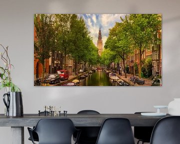 Amsterdam, zicht op Zuiderkerk van Digital Art Nederland