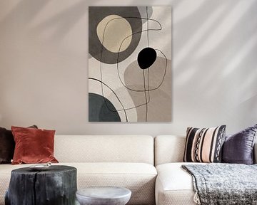 Art abstrait avec des formes et des lignes organiques géométriques sur Diana van Tankeren