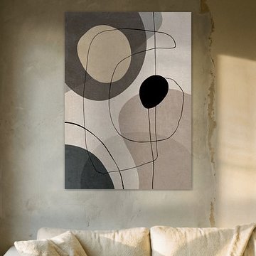 Abstrakte Kunst mit geometrisch organischen Formen und Linien von Diana van Tankeren