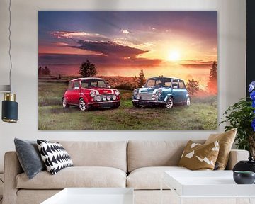 Classic Mini Cooper S bij zonsopkomst van Thomas Boudewijn