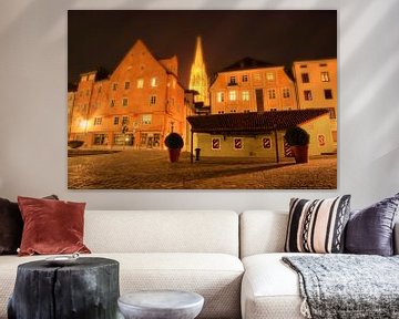 Historische worstentaart in Regensburg bij nacht van Roith Fotografie