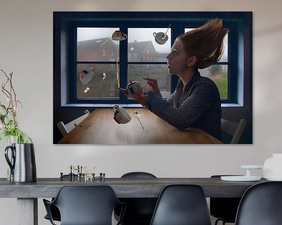 Voorbeeld van het werk in een kamer