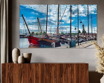 Sailing ships port Monnickendam by Digital Art Nederland