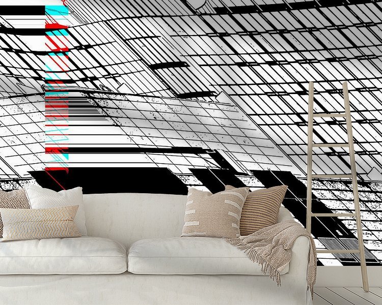 Voorbeeld van het werk in een kamer
