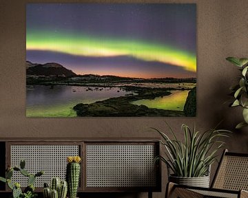 Northern lights in a lake district on Vesterålen by Kai Müller