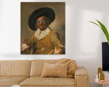 Der fröhliche Trinker mit Gläsern - Frans Hals