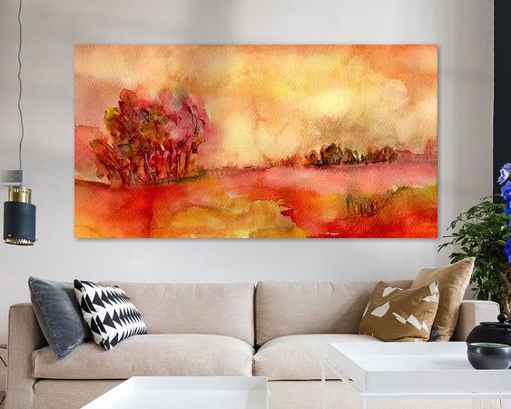 Voorbeeld van het werk in een kamer