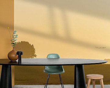 Een mistige morgen bij de Dollard in Groningen