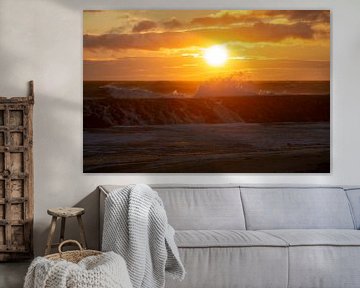 Sonnenuntergang in Zeeland von MSP Canvas