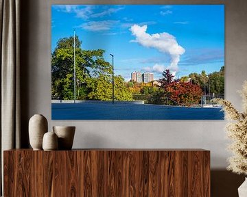 View of buildings in the Hanseatic City of Rostock in autumn by Rico Ködder