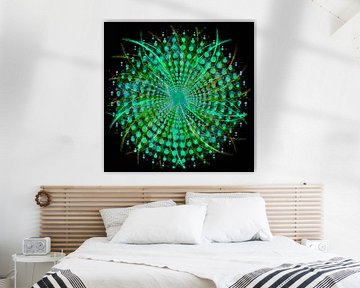 Mandala, vert et bleu