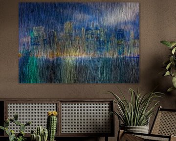 Abstract stad skyline van Maurice Dawson