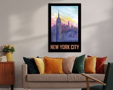 New York City USA Klassieke retro-poster van Markus Bleichner