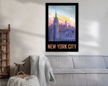 New York City USA Klassisches Retro-Poster von Markus Bleichner