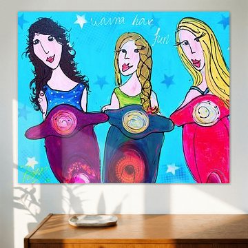 Vespa Girls by Femke van der Tak (fem-paintings)