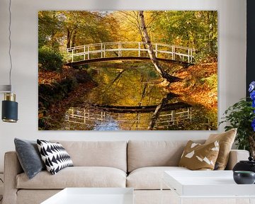 Monet im Herbst, Brücke und Herbstfarben Zeist! von Peter Haastrecht, van