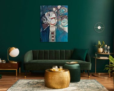 Voorbeeld van het werk in een kamer