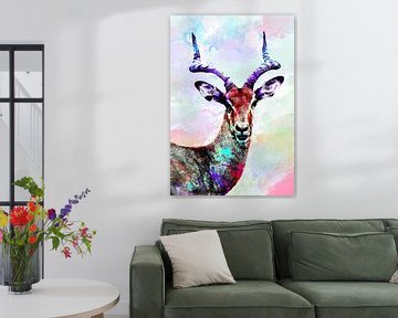 Gazelles Abstract in Various Colours by Art By Dominic