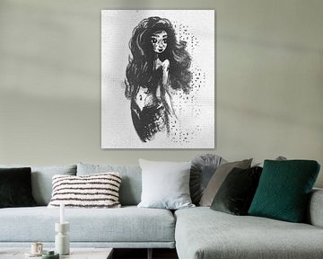 Schwarz-weiße Meerjungfrau von Emiel de Lange