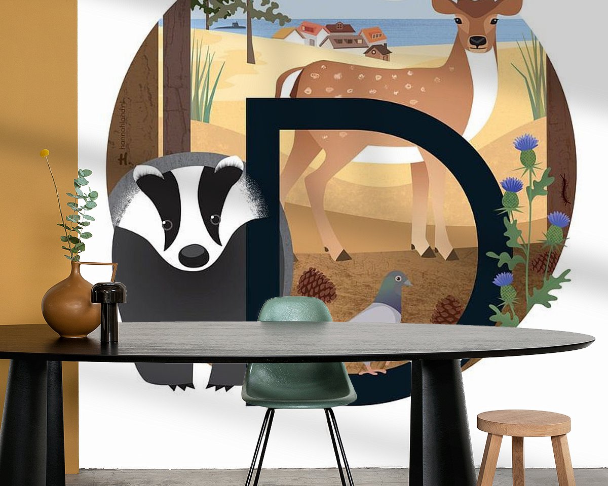Voorbeeld van het werk in een kamer