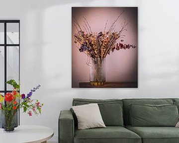 Still life dried flowers in vase