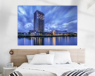 Noord-Brabant Province House at twilight reflected in a canal 1 by Tony Vingerhoets