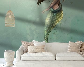 Digitales Kunstwerk einer Meerjungfrau von Emiel de Lange